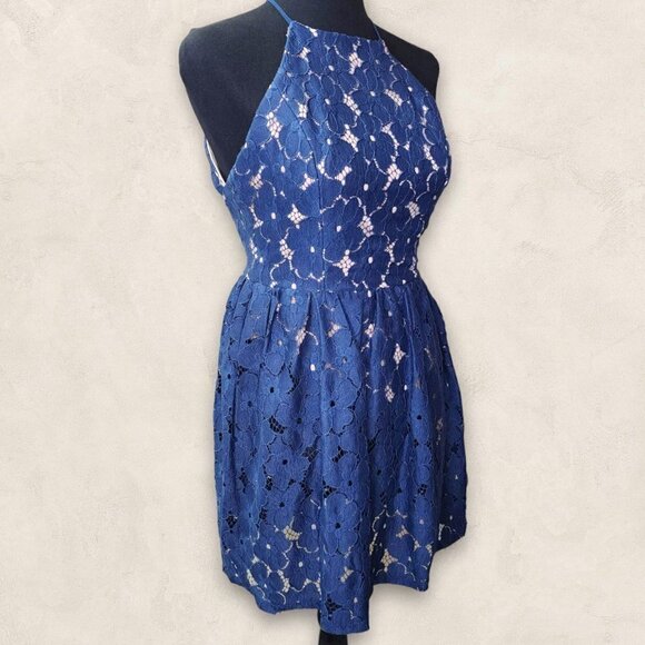 JODI Kristopher Lace Sleeveless High Neck Mini Dress Size 3 - Picture 3 of 8